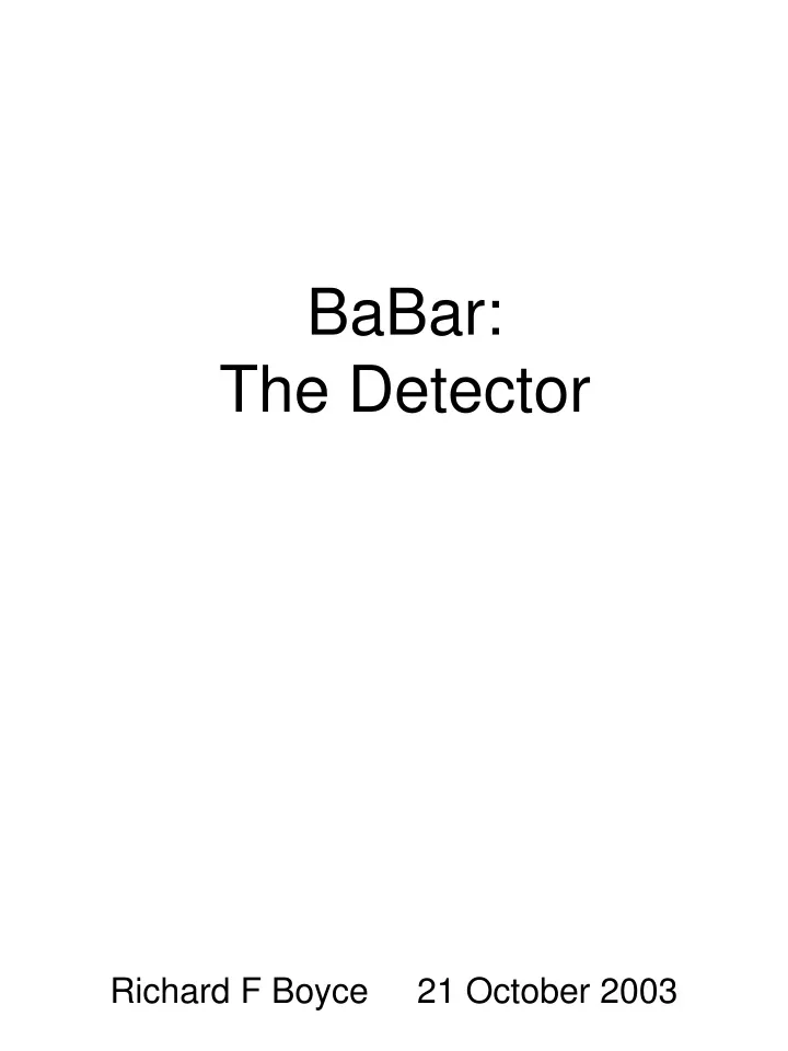 babar the detector