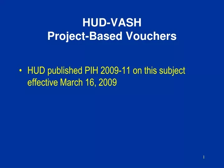hud vash project based vouchers