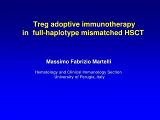 Treg adoptive immunotherapy  in  full-haplotype mismatched HSCT