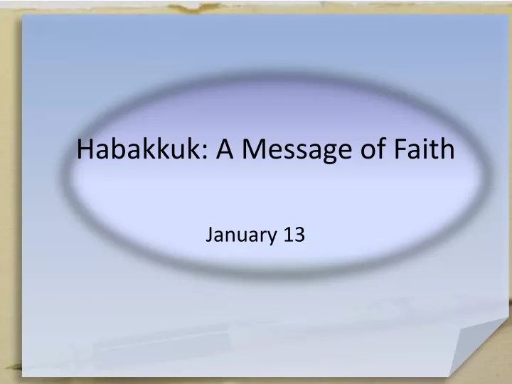 habakkuk a message of faith