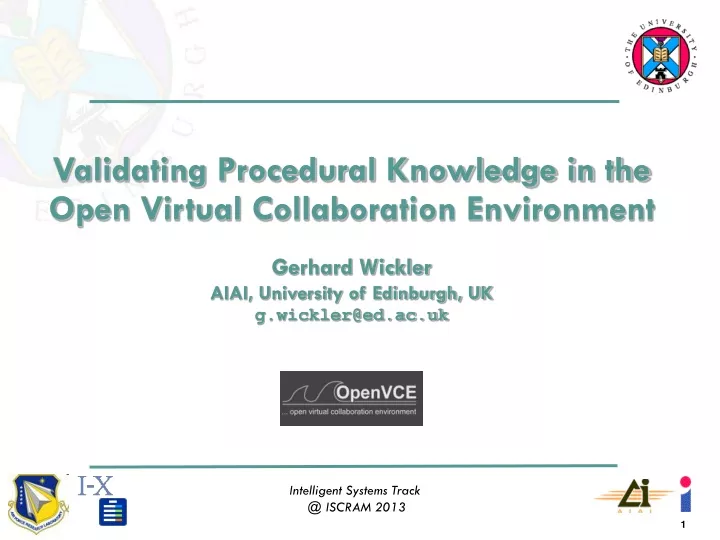 validating procedural knowledge in the open virtual collaboration environment