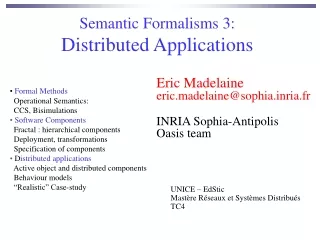 Semantic Formalisms 3: Distributed Applications