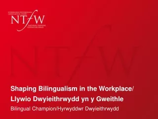 Shaping Bilingualism in the Workplace/ Llywio Dwyieithrwydd yn y Gweithle
