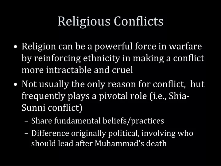 religious conflicts