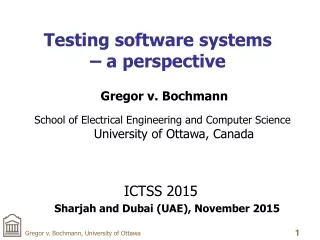 Testing software systems  – a perspective