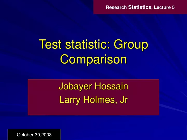 test statistic group comparison