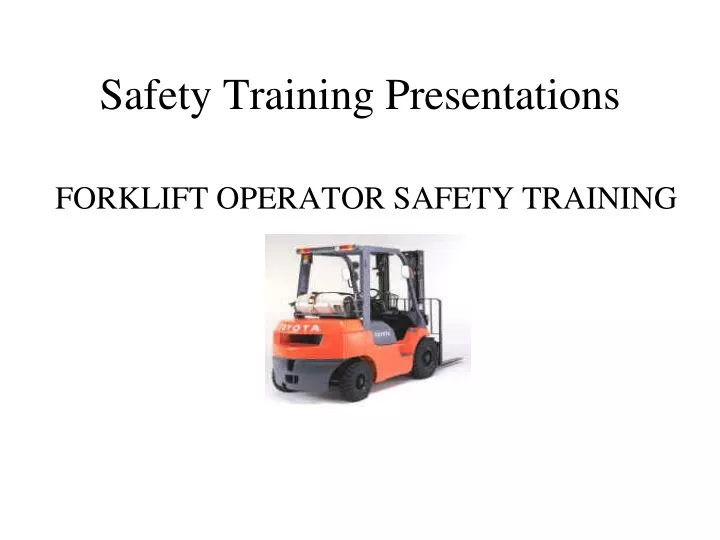safety training presentations
