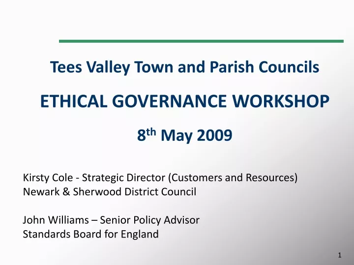 tees valley town and parish councils ethical