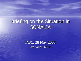 Briefing on the Situation in SOMALIA