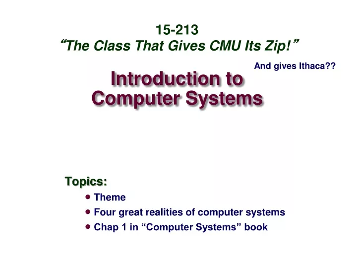 introduction to computer systems