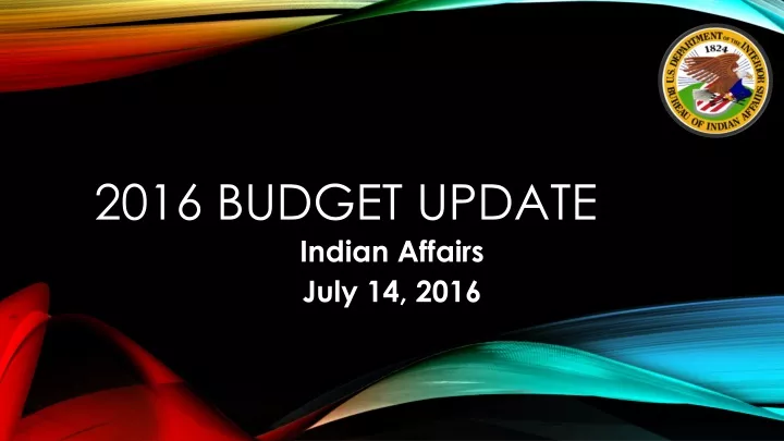 2016 budget update