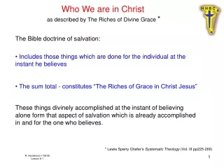 The Bible doctrine of salvation: