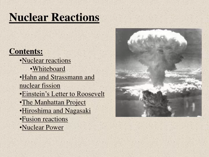 nuclear reactions contents nuclear reactions