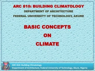 BASIC CONCEPTS ON CLIMATE