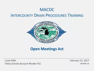 MACDC Intercounty  Drain Procedures  Training