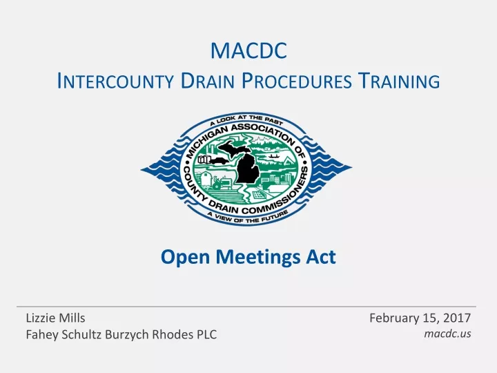 macdc intercounty drain procedures training