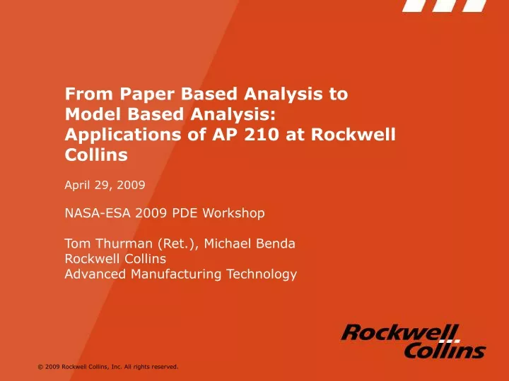 from paper based analysis to model based analysis