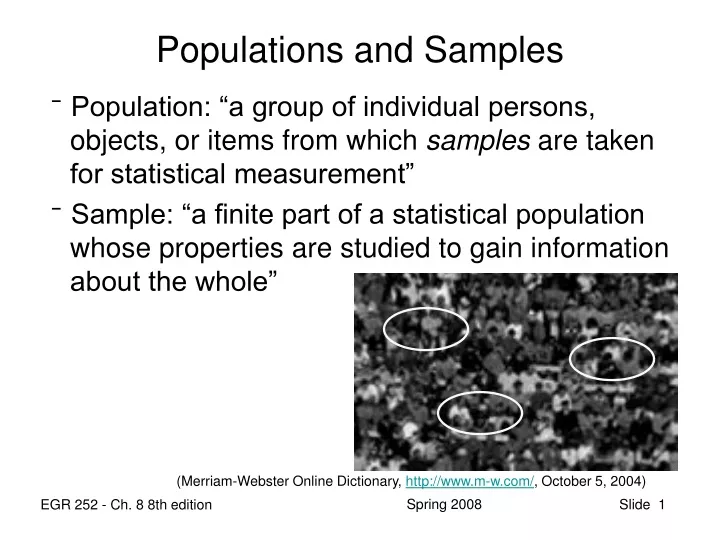 populations and samples