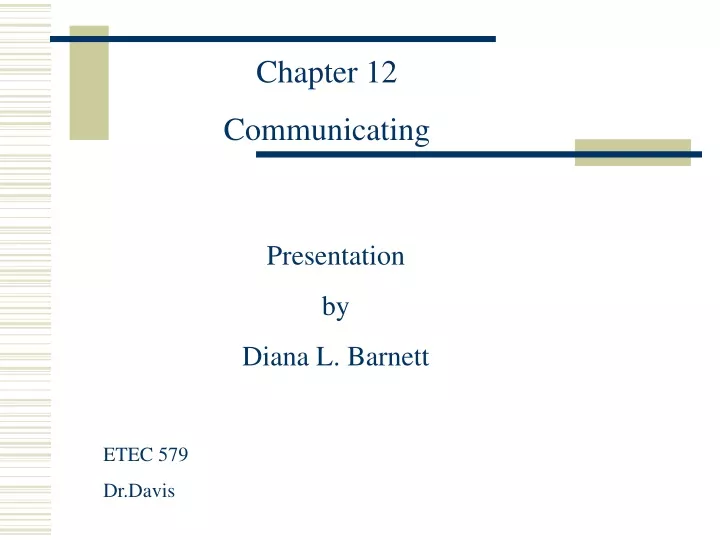 chapter 12 communicating