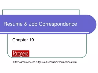 Resume &amp; Job Correspondence
