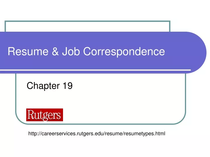 resume job correspondence