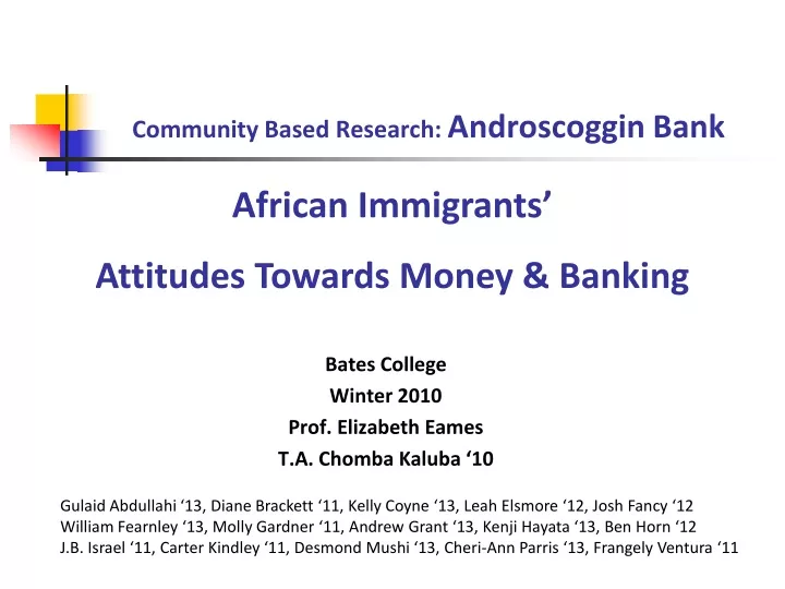 community based research androscoggin bank