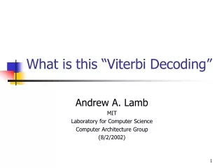 What is this “Viterbi Decoding”