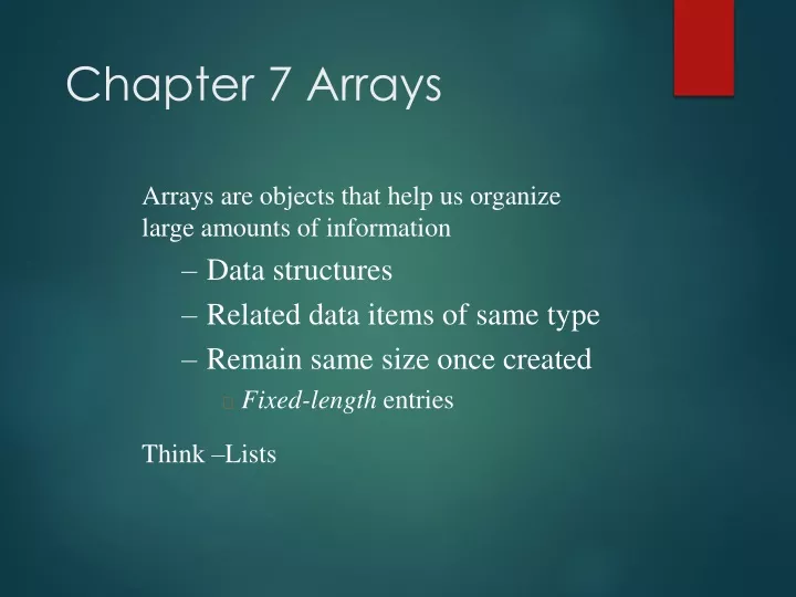 chapter 7 arrays