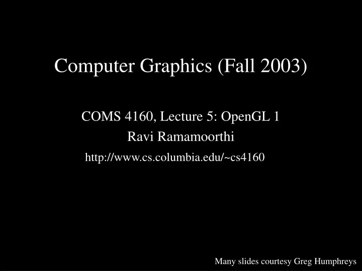 computer graphics fall 2003