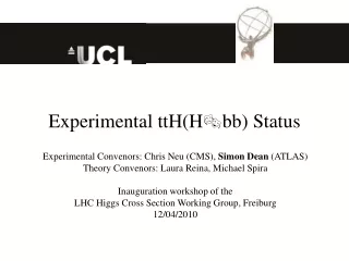 Experimental ttH(H ? bb) Status