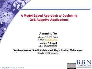 A Model-Based Approach to Designing QoS Adaptive Applications