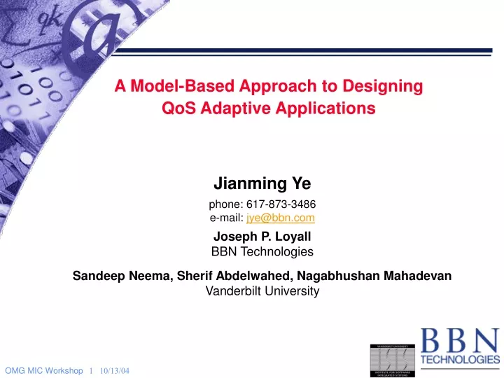 a model based approach to designing qos adaptive applications