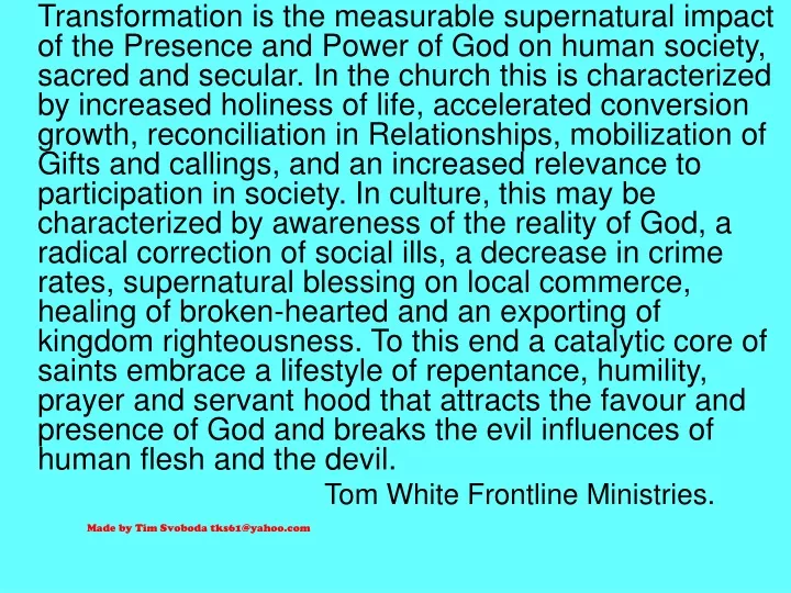 transformation is the measurable supernatural