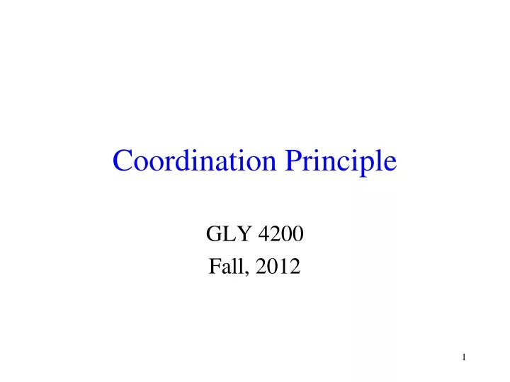 coordination principle