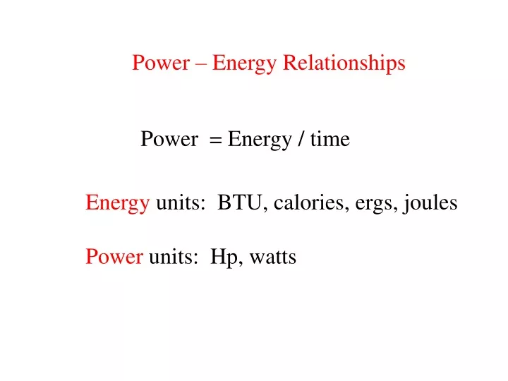 power energy relationships