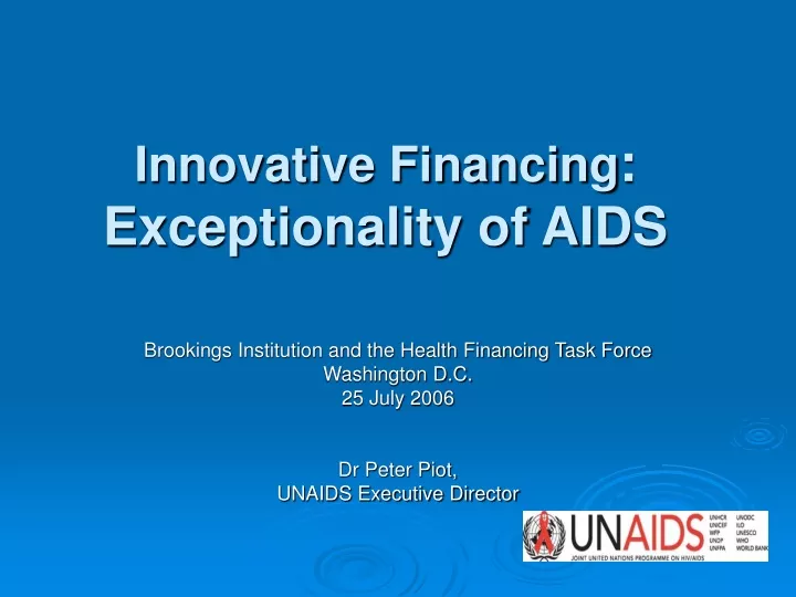 innovative financing exceptionality of aids