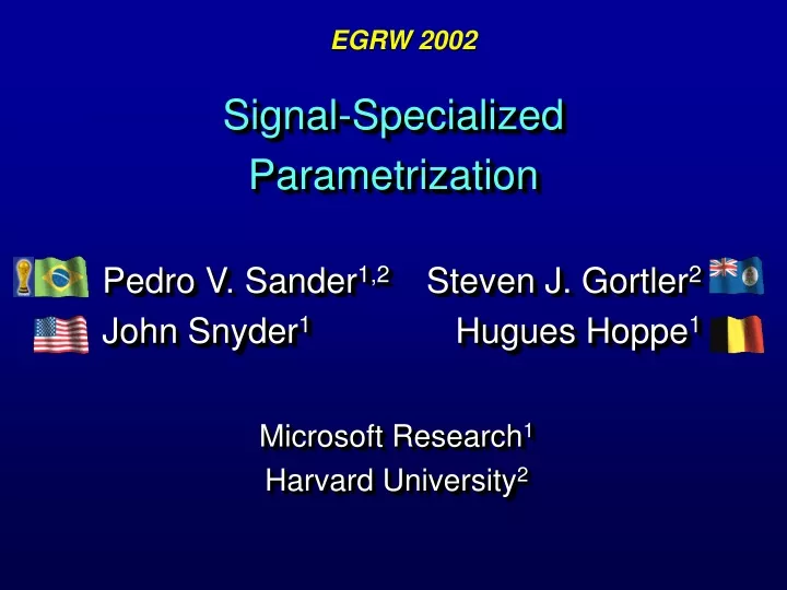 signal specialized parametrization
