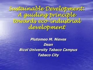 Sustainable Development: A guiding principle towards eco-industrial development