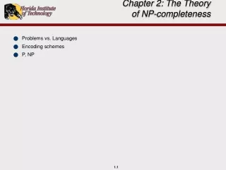 Chapter 2: The Theory of NP-completeness