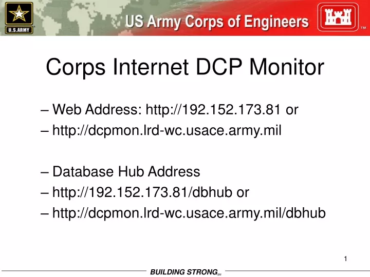 corps internet dcp monitor