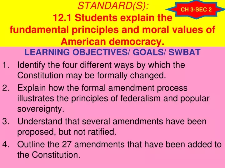 standard s 12 1 students explain the fundamental principles and moral values of american democracy