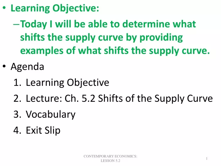 learning objective today i will be able