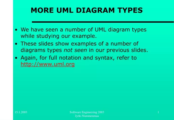 more uml diagram types