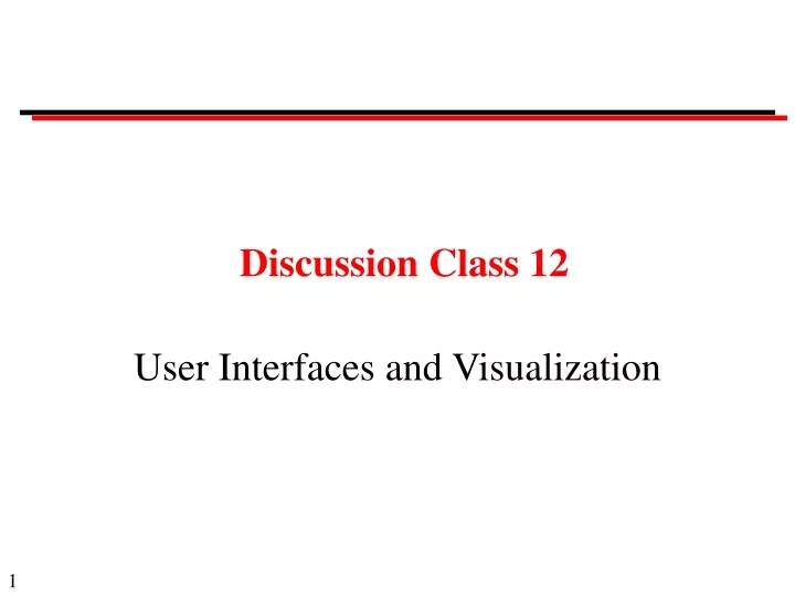 discussion class 12