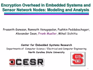 Encryption Overhead in Embedded Systems and Sensor Network Nodes: Modeling and Analysis
