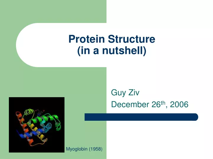protein structure in a nutshell