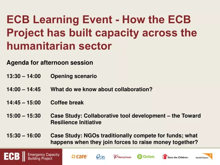ecb learning event how the ecb project has built