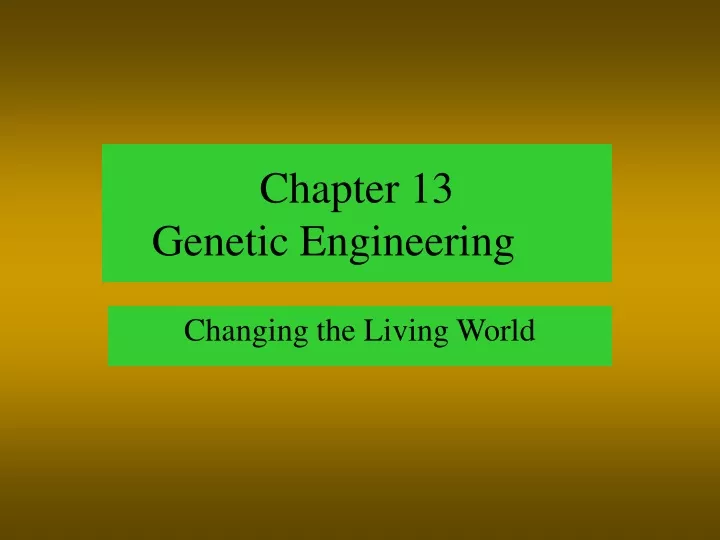 chapter 13 genetic engineering