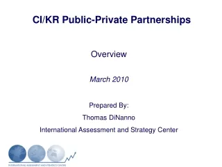 CI/KR Public-Private Partnerships