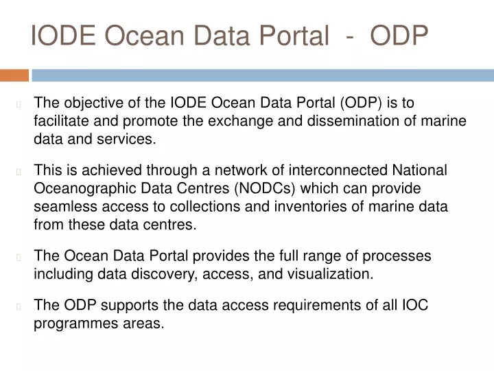 iode ocean data portal odp